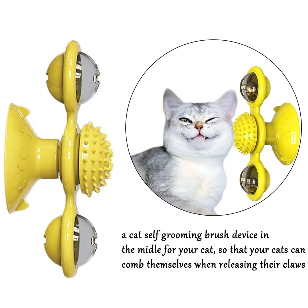 Cat Hračka veterný Mlyn Gramofónu Provokujúcej Interaktívnych hračiek pre mačky interaktívne s Catnip Mačka Škrabe Šteklenie Pet loptu hračky Mačka Dodávky 5