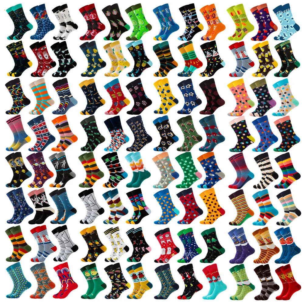 10 Párov/Set Unisex Ponožky Muži Ženy Olejomaľba Ovocie Prekladané Dot Zábavné Osobnosti Umenia Nástenná Maľba Harajuku Skateboard Bavlnené Ponožky 2
