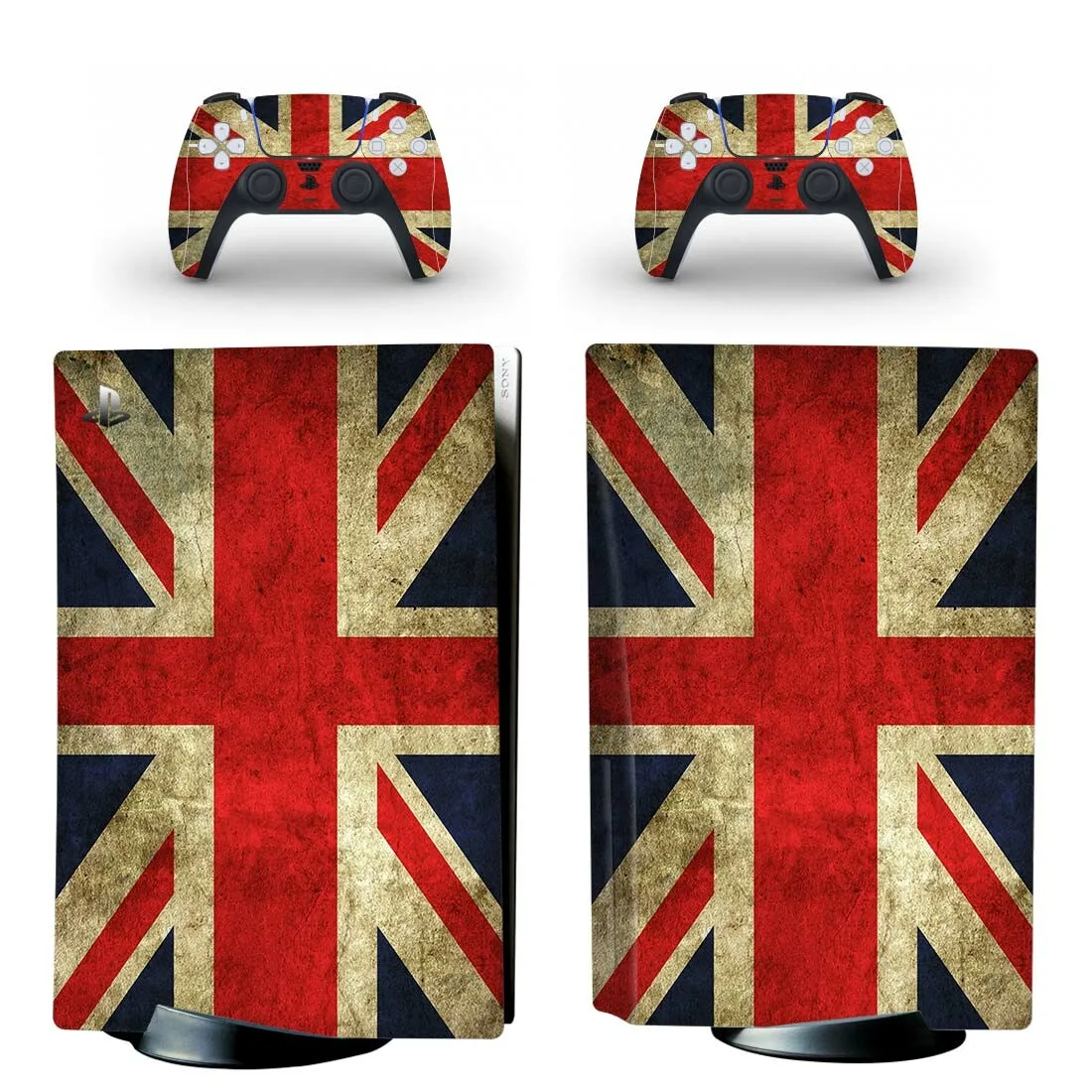 UK Národnej Vlajky PS5 Štandardný Disk Pokožky Nálepky Kryt Kotúča, pre PlayStation 5 Konzoly a 2 Radiče PS5 Pokožky Nálepky Vinyl 2