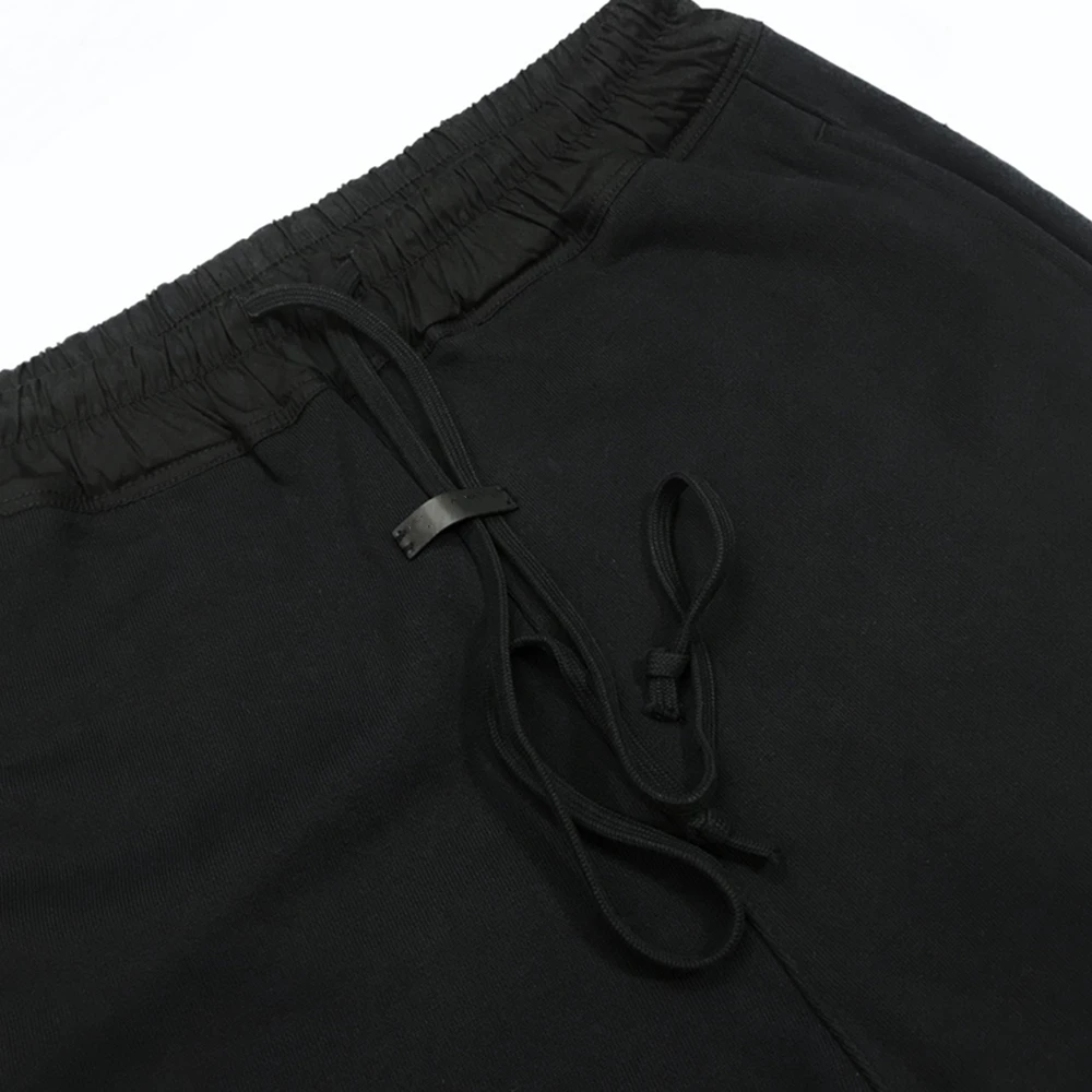 Najlepšia Verzia Black Šnúrkou Tepláky Slim Fit Kanye Bavlnené Nohavice Logo Náplasť Na Prednej Streetwear 3