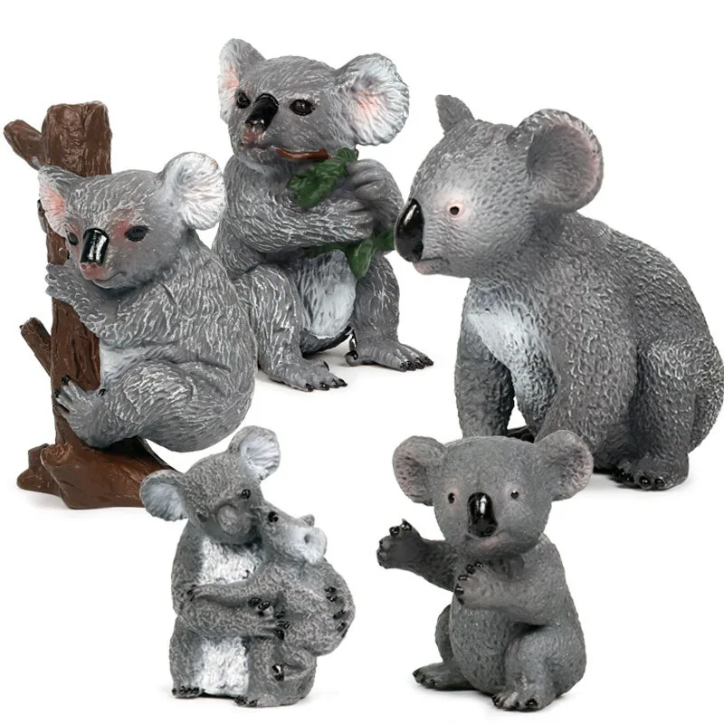 Horúce Simulácia voľne Žijúcich Zvierat Koala Mláďa Series Model Akcie Obrázok Zber Miniatúrne Poznanie Vzdelávacie Hračky pre Deti Darček 2