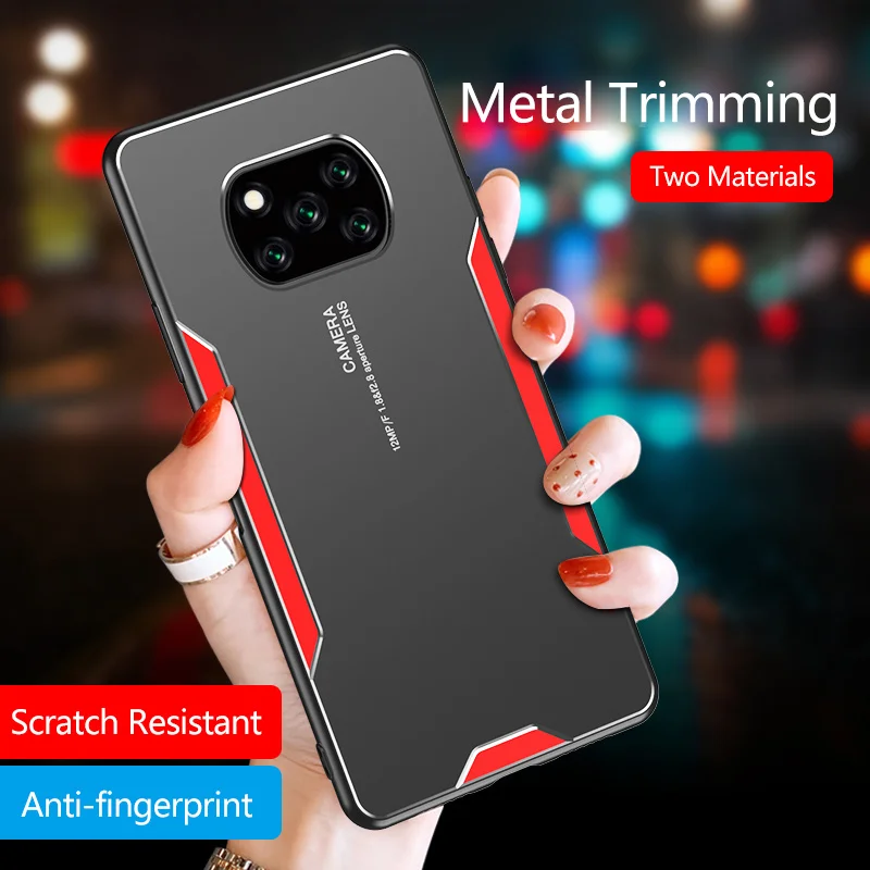 Atittu Phone Case for Xiaomi Poco X3 NFC Case Metal Panel TPU Silicone Frame Shockproof Case for Xiaomi Poco X3 Pocophone X3 NFC 1