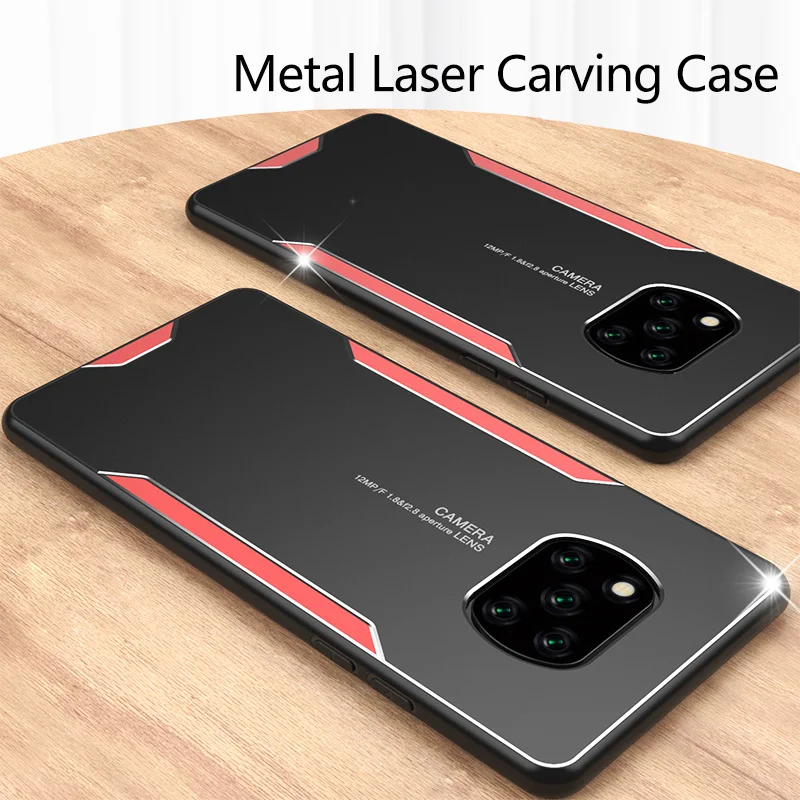 Atittu Phone Case for Xiaomi Poco X3 NFC Case Metal Panel TPU Silicone Frame Shockproof Case for Xiaomi Poco X3 Pocophone X3 NFC 5