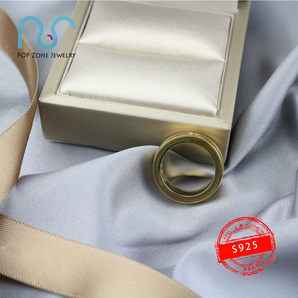 S925 Mincový Striebro Krúžok Nula Krúžok Značky Luxusné Jeden Krúžok Rose Gold Silver Ring Trendy Jednoduchosť Originálne Šperky S Logom 0