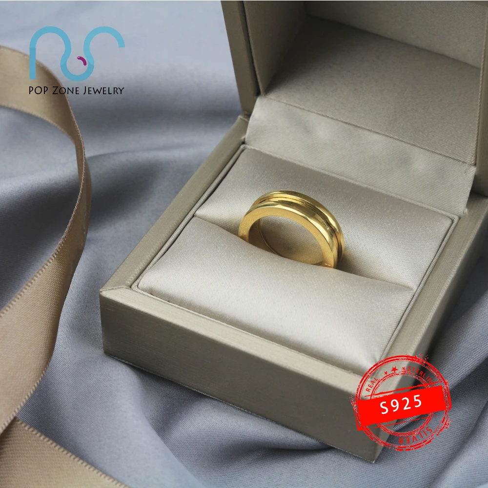 S925 Mincový Striebro Krúžok Nula Krúžok Značky Luxusné Jeden Krúžok Rose Gold Silver Ring Trendy Jednoduchosť Originálne Šperky S Logom 5