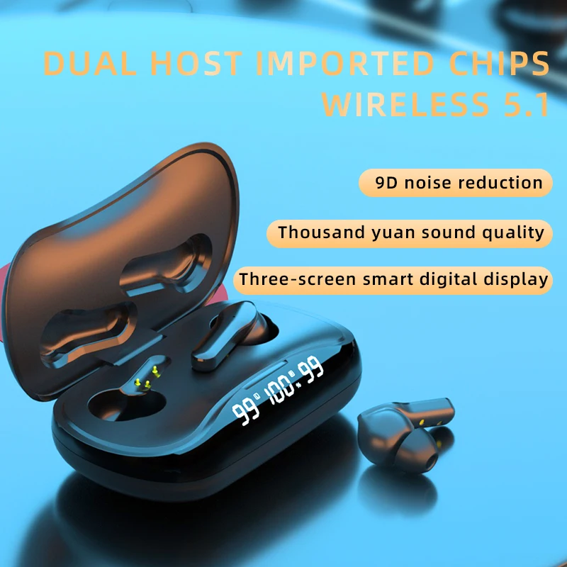 Bluetooth 5.1 Bezdrôtové Slúchadlá Stereo Bass Audio Music V Uchu Slúchadlá Nepremokavé Touch Ovládania Športové Slúchadlá 4