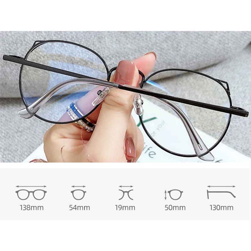 Kovový Rám Optické Okuliare Pre Mužov Anti-Modré Svetlo Okuliare Ženy 2021 Trendy Módne Mačacie Oko, Dioptrické Okuliare Počítač Okuliare Gafas 1