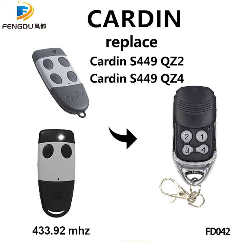 4PCS Cardin S449 garáž vzdialená 433mhz comaptible Cardin S449 QZ2 QZ4 gate control Garáž príkaz rolling code 2