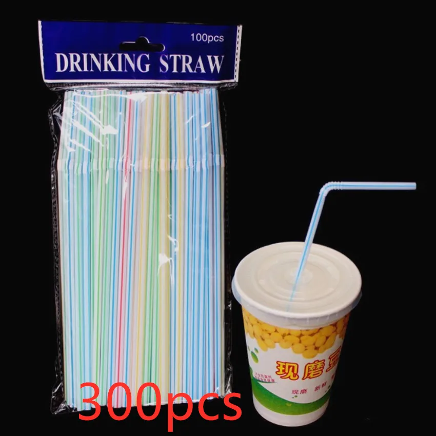 100 Pack Jednorazové Slamky Flexibilné Plastové Slamky Prekladané Multi Farebné Dúhy Slamky Na Pitie Slamy Bar Príslušenstvo 2