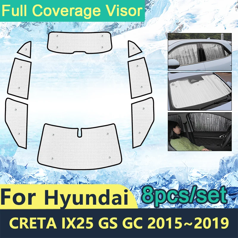 Celkoveho Slnečníky Na Hyundai Creta Ix25 2020 2021 SU2 Auto na Ochranu pred Slnkom Windshields Bočné Okno Clony Príslušenstvo Shaby 4