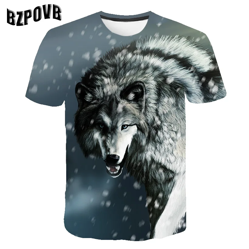 Nové Oblečenie 2021 Lete Wolf 3D Vytlačené Zvierat v Pohode Funny T-Shirt Mužov Krátkym Rukávom Letné Topy Tee Mužskej Módy Bežné Muž 1