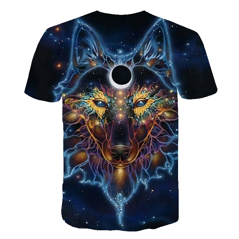 Nové Oblečenie 2021 Lete Wolf 3D Vytlačené Zvierat v Pohode Funny T-Shirt Mužov Krátkym Rukávom Letné Topy Tee Mužskej Módy Bežné Muž 4
