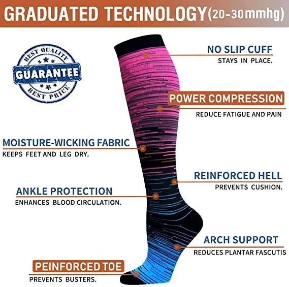 Unisex Kompresné Ponožky Najlepšie Absolvoval Atheletic Basketbal Ponožky Outdoor Športové Magic Kompresie Elastické Ponožky Jazdecké Ponožky 5
