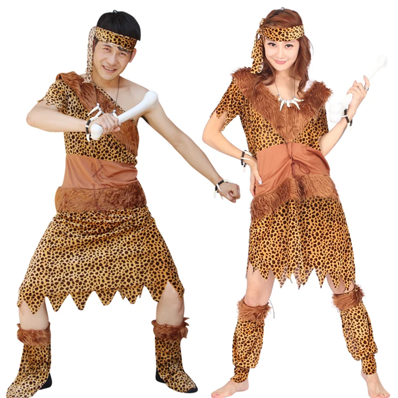Halloween Deti leopard savage barbar croods flintstones primitívne sexy indiánske oblečenie kostým karnevalové kostýmy pre mužov fantázie 1