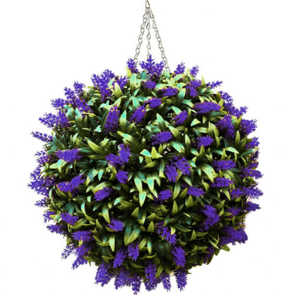 Levanduľa Visí Domáce Fialová Topiary Loptu Kvetu Rastlín Dekor Kôš Hrniec Ručné DNJ998 2