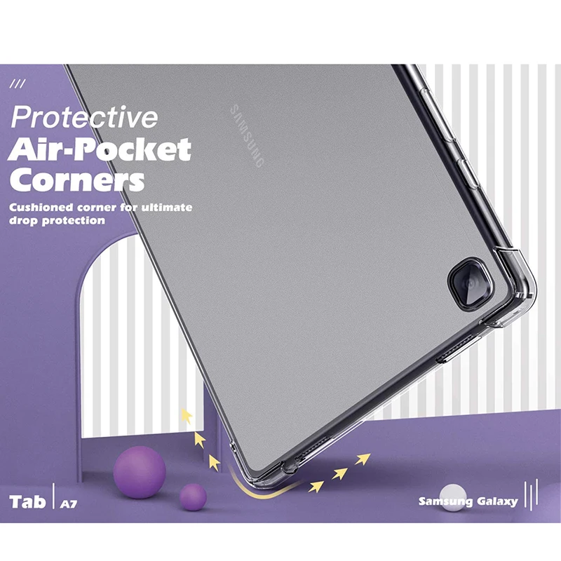 Tablet Case For Samsung Galaxy Tab A7 10.4 Inch 2020 Transparent Clear TPU Soft Flexible Protective Case For Samsung Tab SM-T500 5