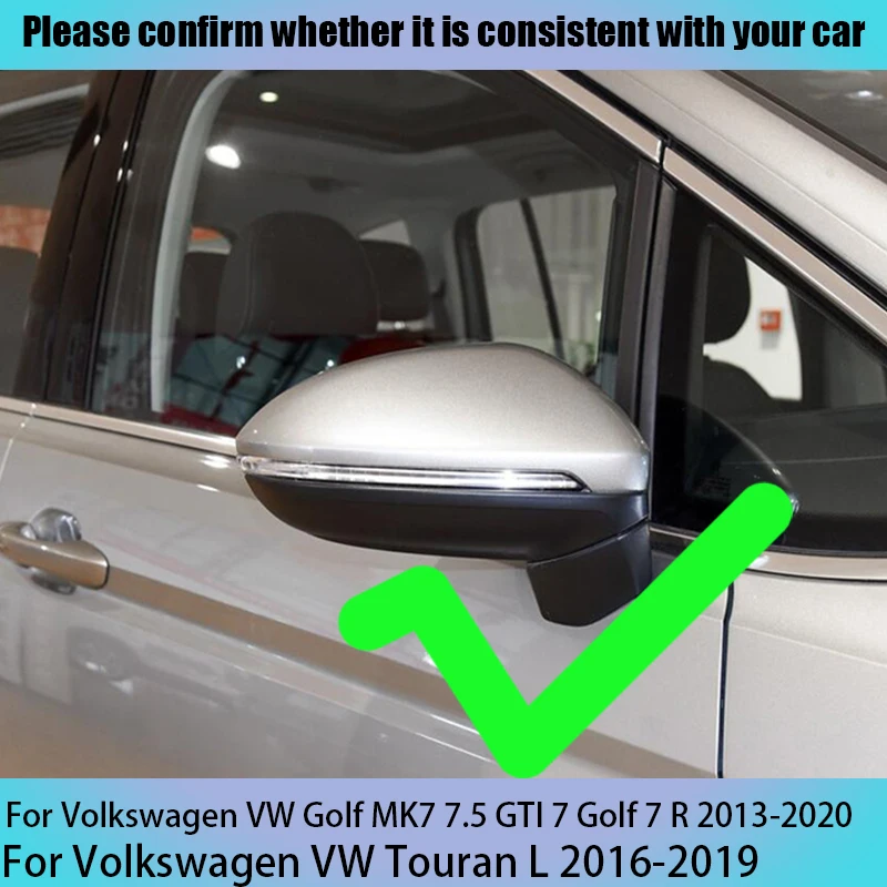 Black Shell Spätné Bočné Zrkadlo Pokrytie Čiapky pre Volkswagen VW Golf 7 R MK7 7.5 GLAXAY 2013-20 Touran L 2016-19 Uhlíkových Vlákien Vzor 2