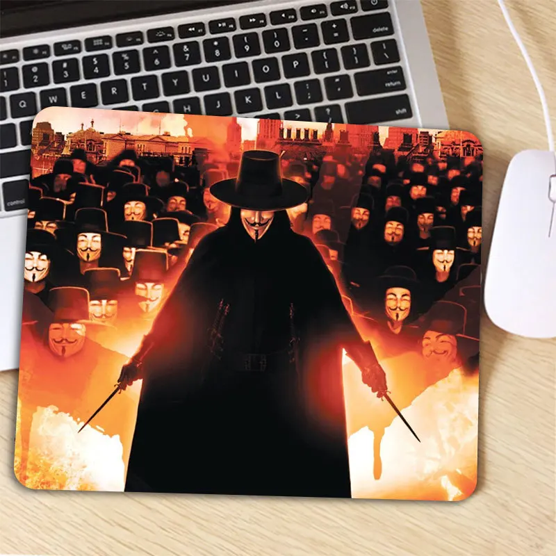 Vzorované V for Vendetta Podložku pod Myš, Anti-Slip Notebook PC Myši, Podložky Mause Mat Mousepad Pre Optické Laserové Veľká Podpora 2