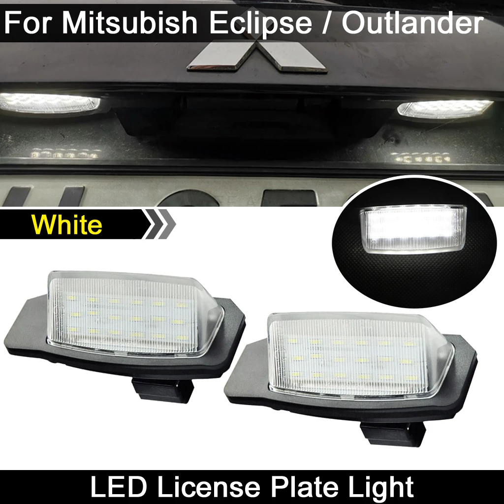 2 ks Na Mitsubishi Eclipse 1 2 3 4 Eclipse Kríž Outlander Lancer Sportback Biele LED špz Svetlo poznávacia Lampa 3