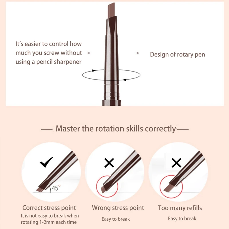 7 Farby Obojstrannú Automatické Obočie Ceruzka Prírodné Nepremokavé Trvalé Jemné Náčrt Obočia, Make-Up Kozmetika Rýchle Dodanie 0