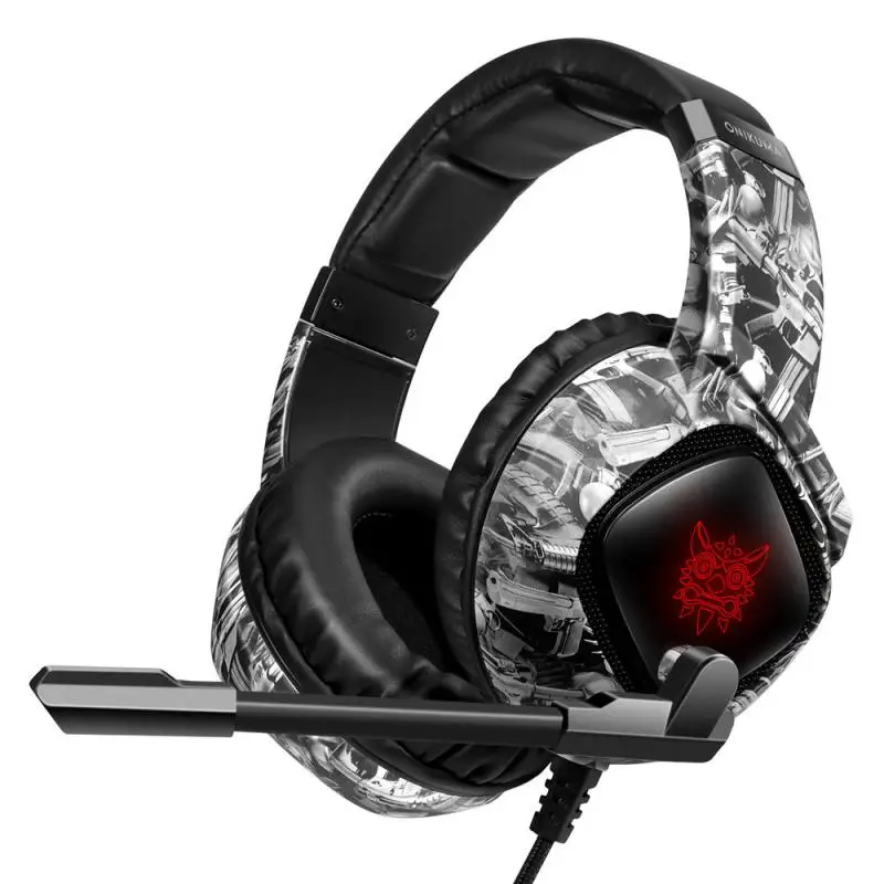 ONIKUMA K19 Herné Slúchadlá Drôtové Slúchadlá S Mikrofónom RGB Slúchadlá 7.1 Priestorový Zvuk Pre PS4 Xbox Jedného Headsetu Hráč NA 2