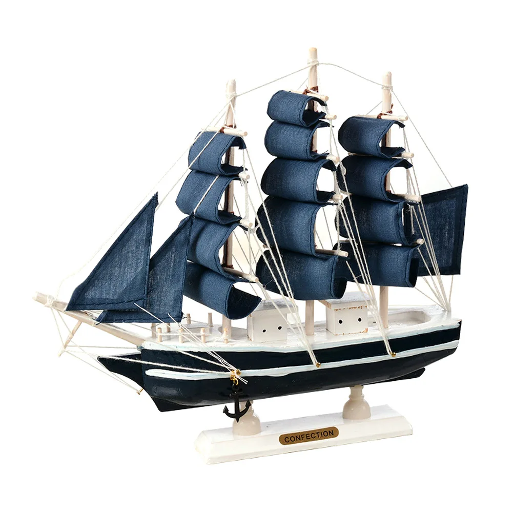 Drevená Plachetnica Štýle Stredomoria Domáce Dekorácie Ručne Vyrezávané Námorných Lodí Model Darček FBS889 1
