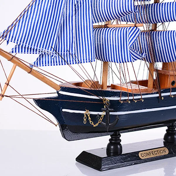 Drevená Plachetnica Štýle Stredomoria Domáce Dekorácie Ručne Vyrezávané Námorných Lodí Model Darček FBS889 4