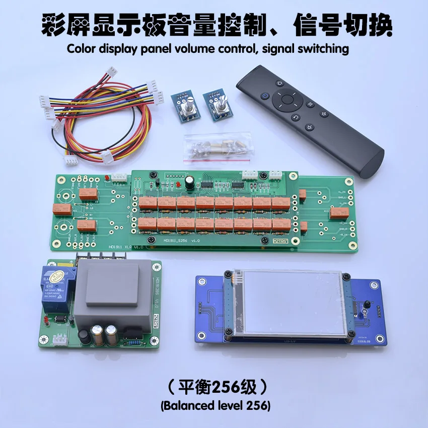 3,5 Palcový LED Farebný Displej Diaľkové Ovládanie Volume Control Board ALPS27 Motor Potenciometer Nevyvážený Relé Odolnosť 3