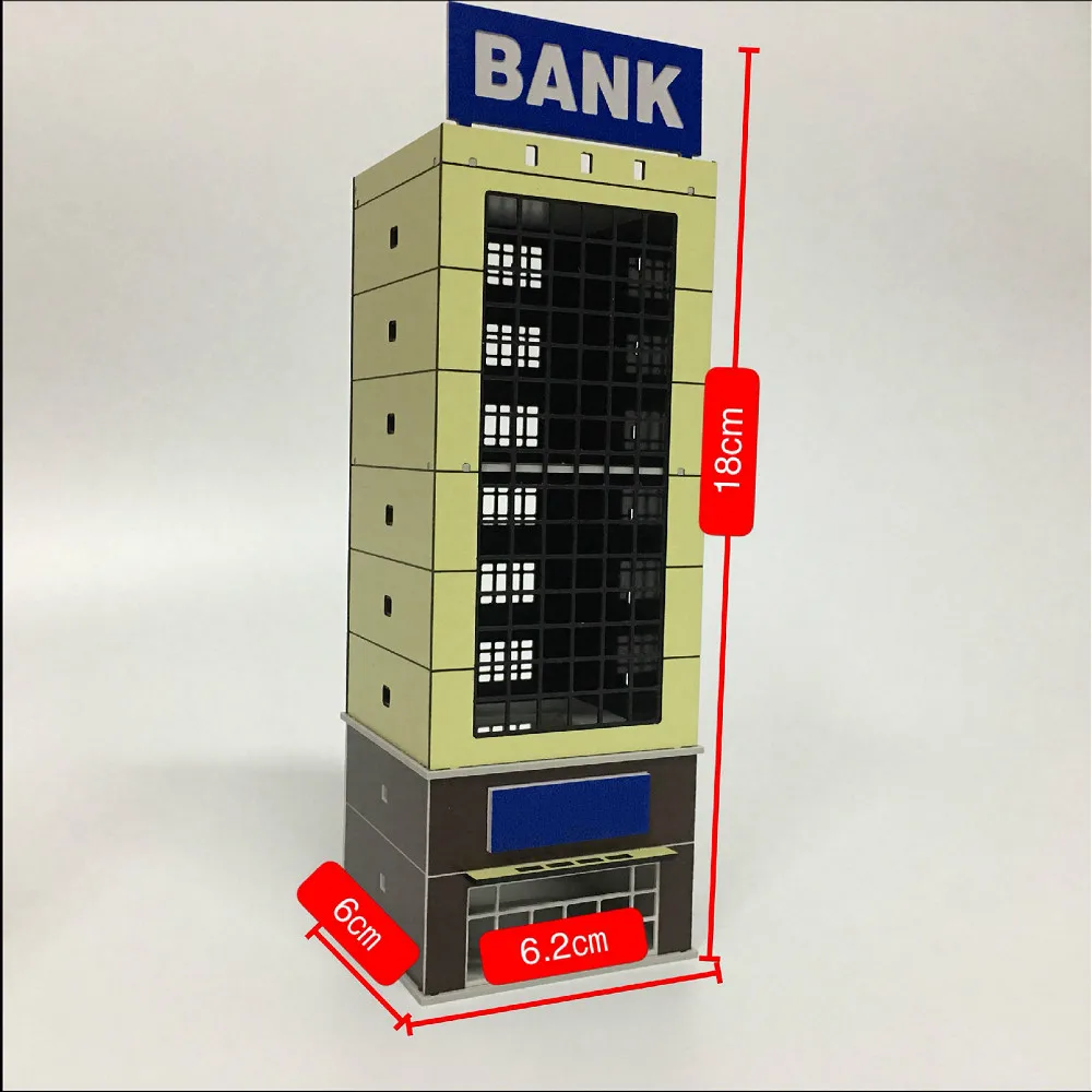 1:150 1:144 N Rozsahu Výstavba Architektonický Model Budovy Banky ABS Plast budovy Montáž Na Vlak Železničnej Príslušenstvo 2