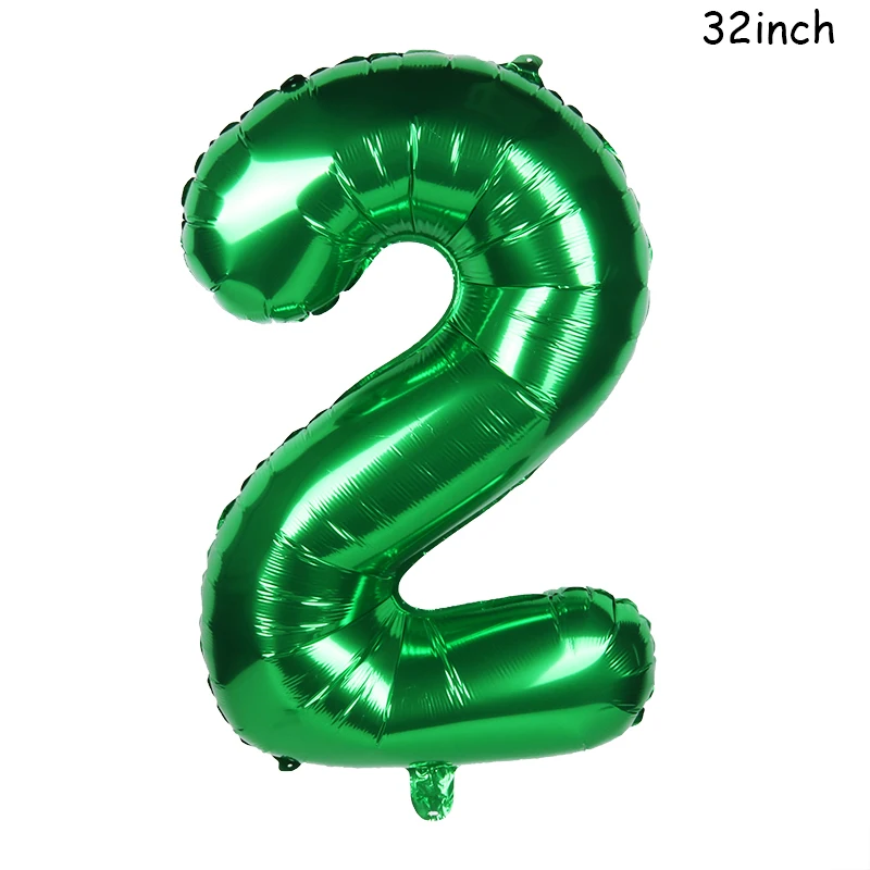 11pcs Dinosaura Strany Balón Zelenej Fólie Číslo Balón Dino Baloons 1. 2. a 3. Chlapec, Narodeniny, Party Dekorácie Globos Vzduchu Ballon 0