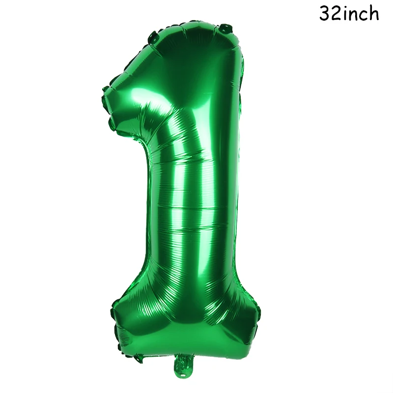 11pcs Dinosaura Strany Balón Zelenej Fólie Číslo Balón Dino Baloons 1. 2. a 3. Chlapec, Narodeniny, Party Dekorácie Globos Vzduchu Ballon 5