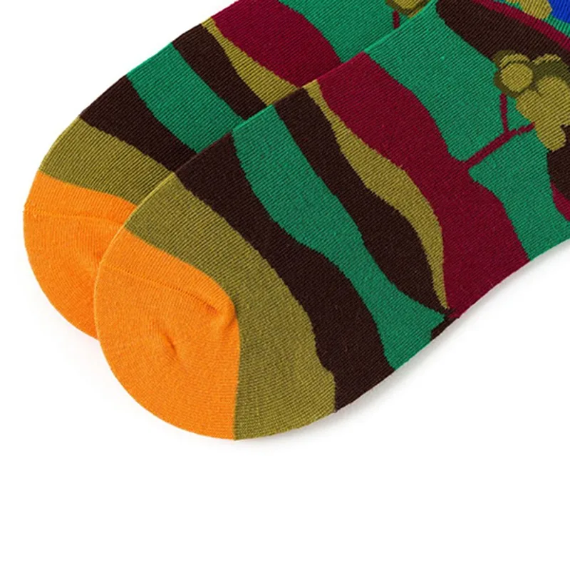 Výtvarné Umenie Dizajn Kawaii Párov Ponožky Ženy Abstraktné Znázornenie Olejomaľba Šťastný Ponožky Štyri Ročné Obdobia Ponožky Rovno Ponožky 0