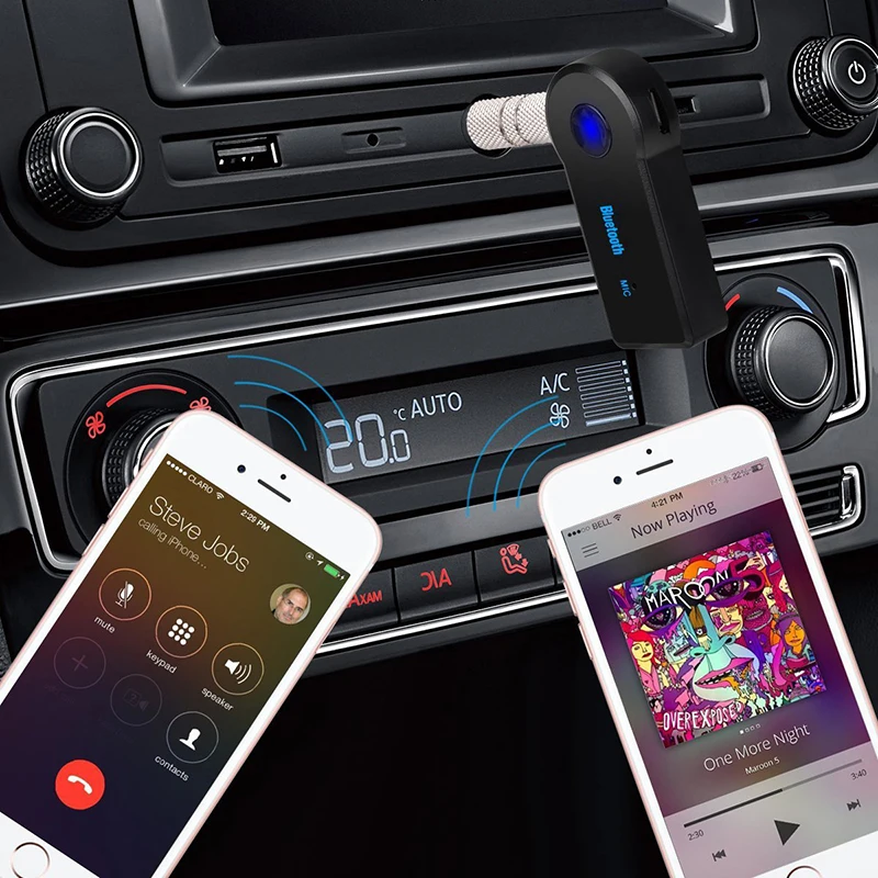 Bezdrôtová Auto Prijímač 5.0 Adaptér 3,5 mm Jack Audio Vysielač Handsfree Telefónny Hovor AUX Hudby Prijímač pre Domáce TV MP3 0