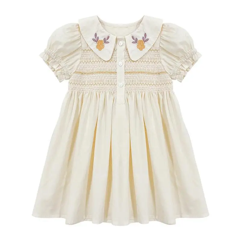 Detské Letné Oblečenie 2021 Nové Zahraničné-Čistý štýl Tenký Kvetina Princezná Šaty 1
