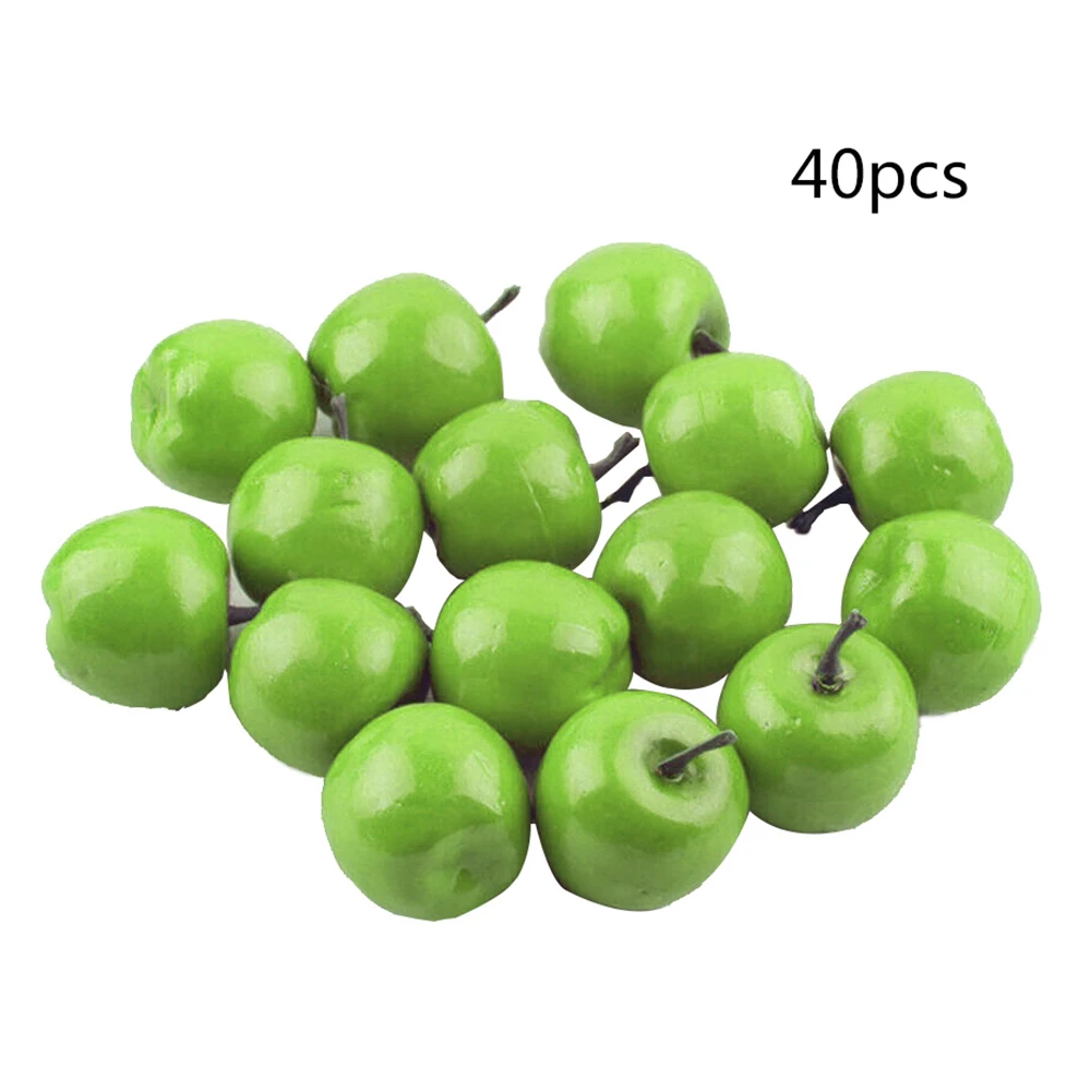 40pcs Mini Umelé Jablká Pena Falošné Ovocie Potraviny, Umelé Apple Strany Vianoce Svadba Domáce Dekorácie 5