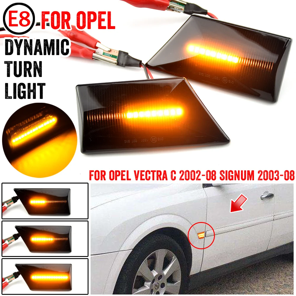 2 ks 12V Tečie Zase Signálne Svetlo LED Dynamický Bočné Obrysové Bočné Repeater Svetlo Blinker na OPEL Vectra C 01-08 pre Signum 03-08 1