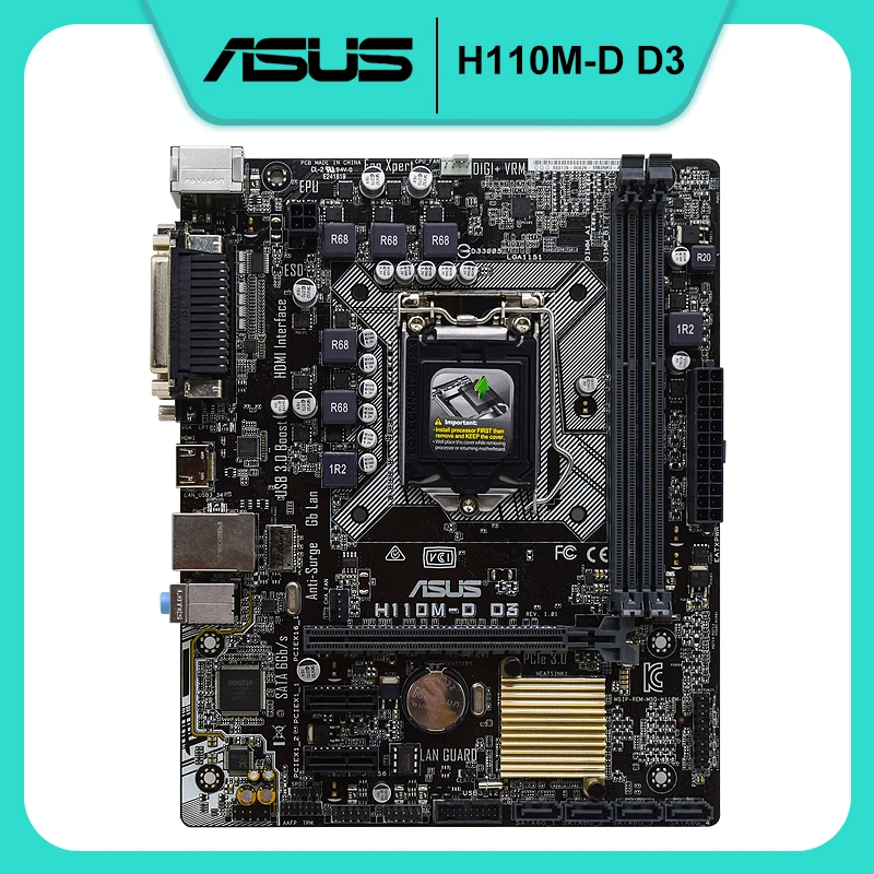 Pre Asus H110M-D D3 Socket LGA 1151 H110 Ploche Použité pôvodné USB2.0 USB3.0 doske 5