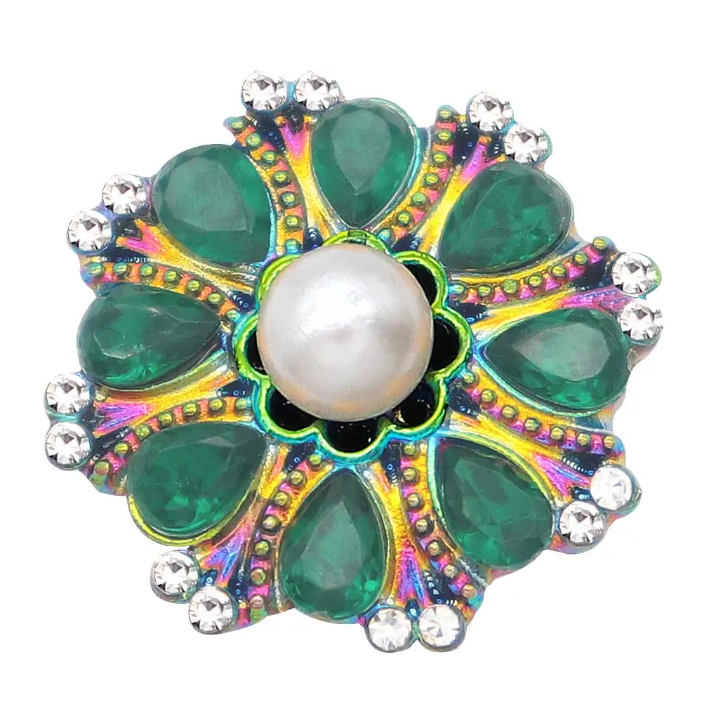 Crystal kvet 20 mm Kovové modul tlačidlo šperky DIY náramok KC2295 0