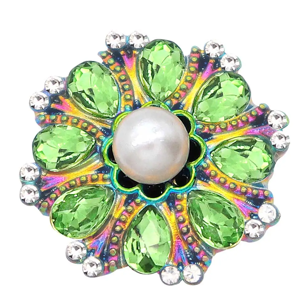 Crystal kvet 20 mm Kovové modul tlačidlo šperky DIY náramok KC2295 1