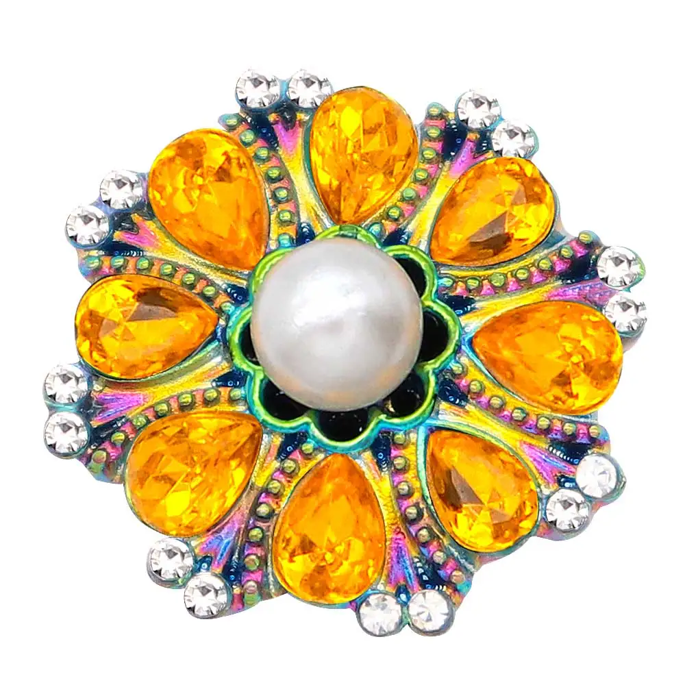 Crystal kvet 20 mm Kovové modul tlačidlo šperky DIY náramok KC2295 3