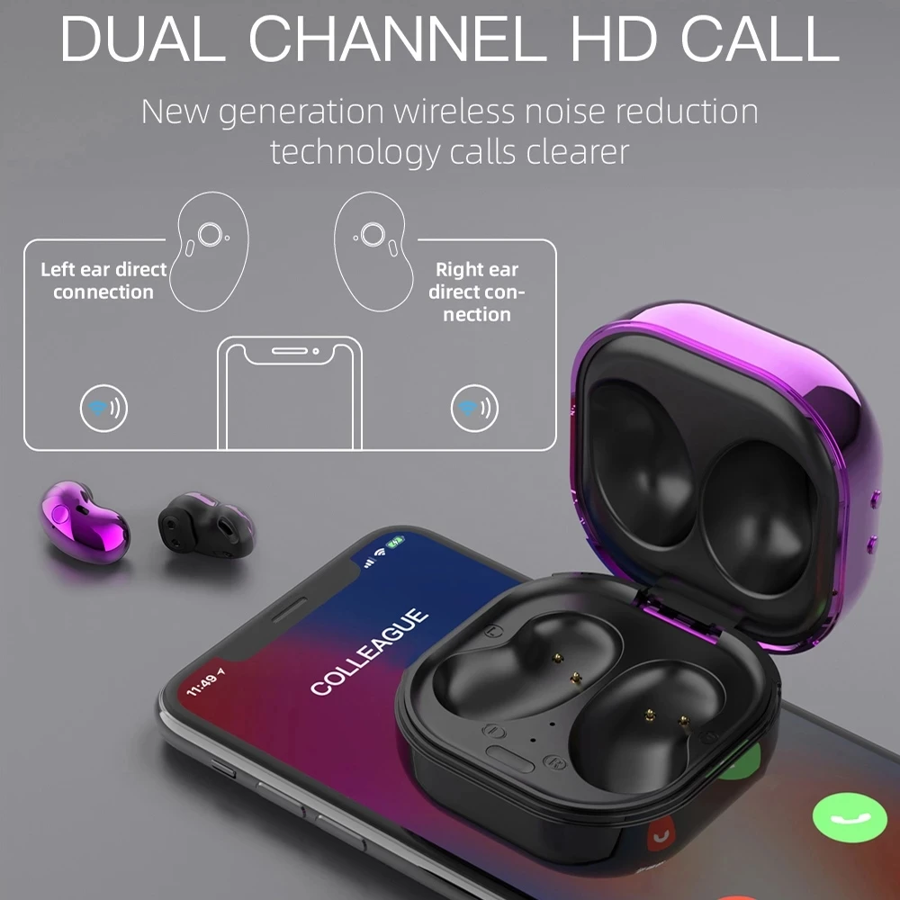 S6 Plus Bezdrôtové Slúchadlá Bluetooth Slúchadlá Hodiny Digitálne Zobrazenie Slúchadiel Pre Iphone Huawei OPPO Xiao Hudobné Slúchadlá TWS 2
