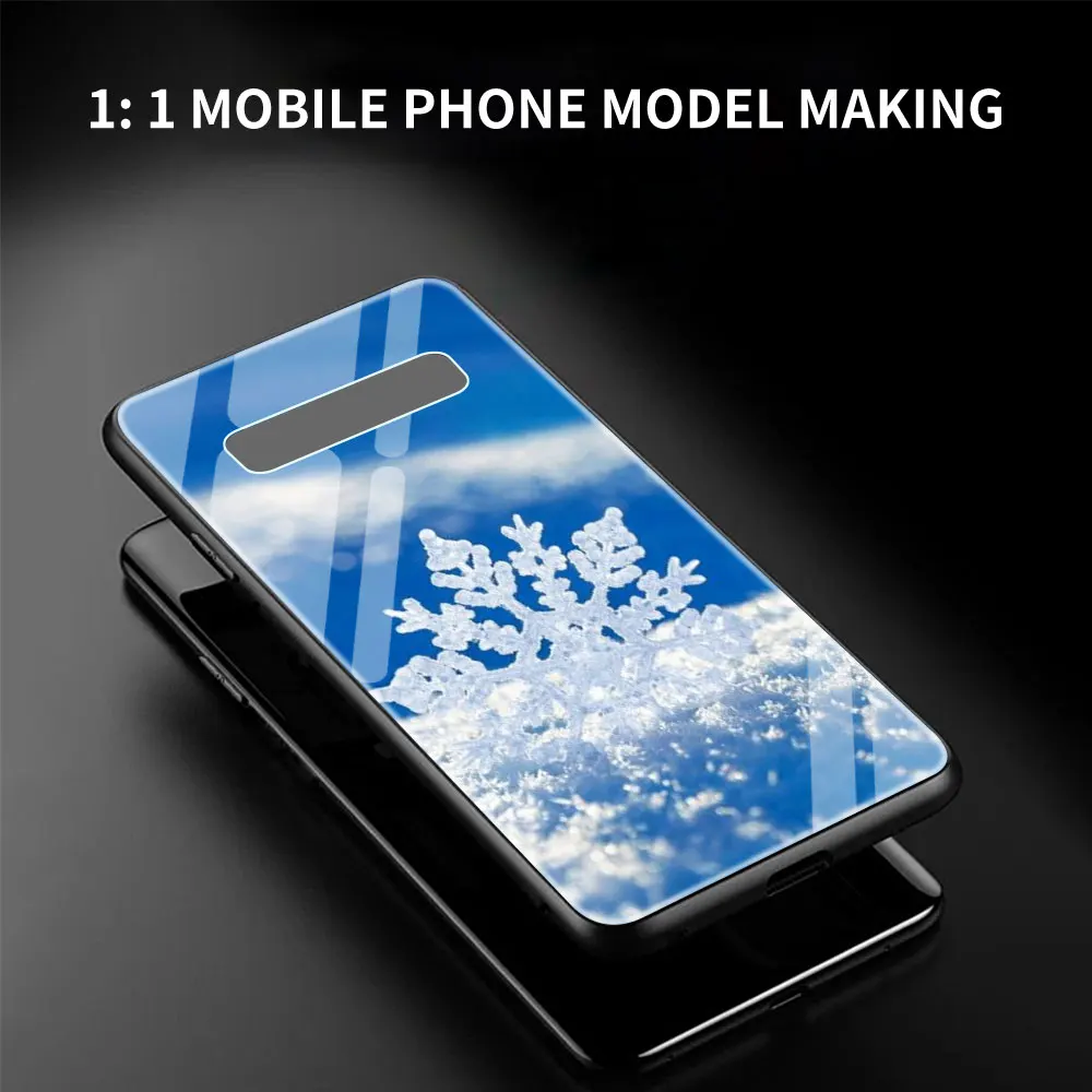 New Horúce Vianoce Snowflake Sklo Telefón puzdro pre Samsung Galaxy S21 S20 FE S10 Poznámka 10 20 Ultra 5G 9 S9 Plus S10e Kryt 0