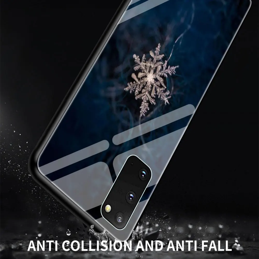 New Horúce Vianoce Snowflake Sklo Telefón puzdro pre Samsung Galaxy S21 S20 FE S10 Poznámka 10 20 Ultra 5G 9 S9 Plus S10e Kryt 4