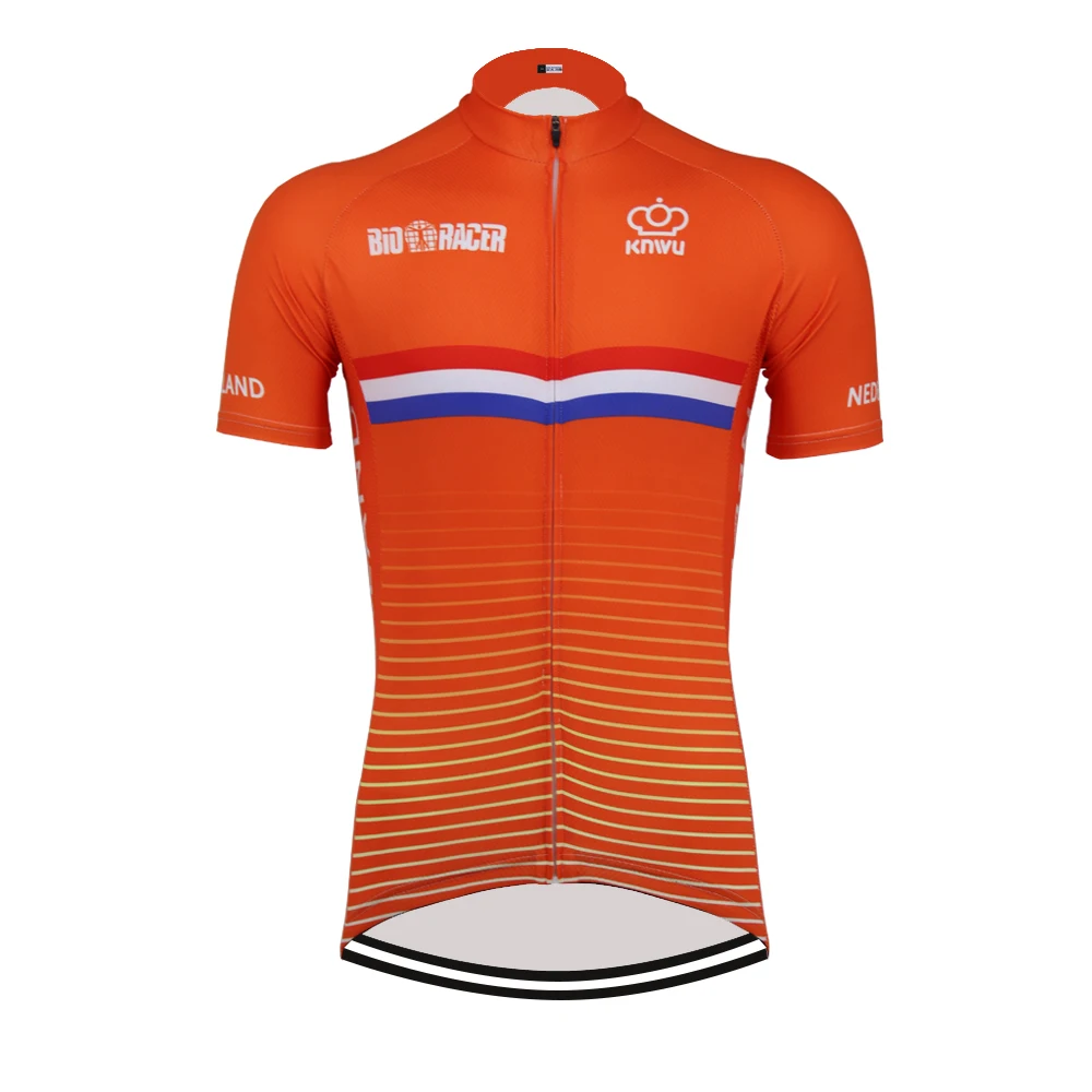 Horúce Klasické Retro NOVÉ Holandsko Cyklistický Dres na Bicykel Road RACE Team Road Race Krátky Top Orange Cyklistiku Závodné oblečenie 1
