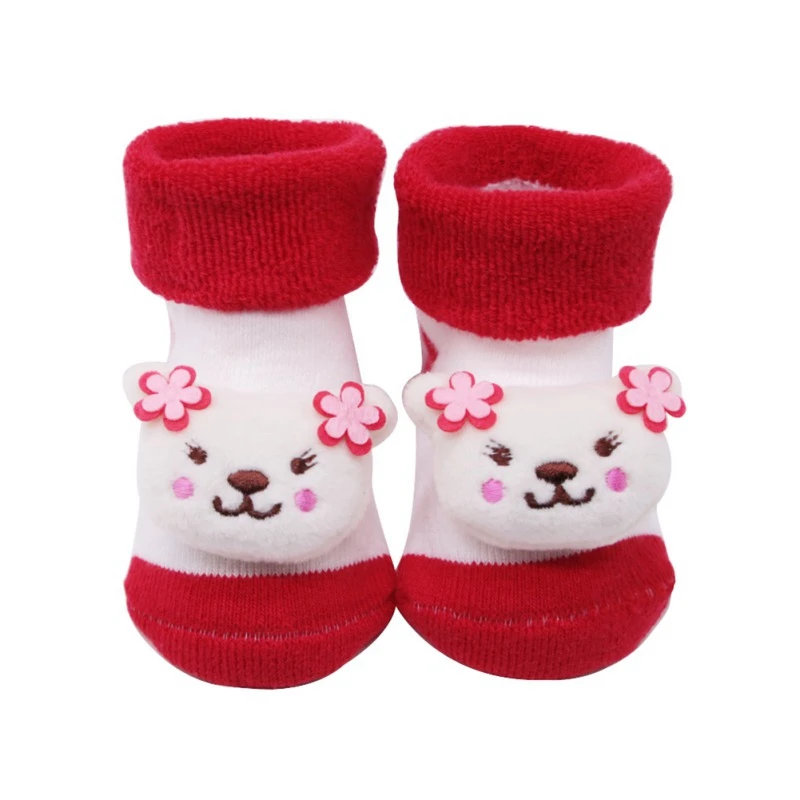 Baby Ponožky Chlapci Dievčatá Kojenecká Jar Bavlna Cartoon Teplé Proti Sklzu Poschodí Nohu Dieťa Nosiť 1