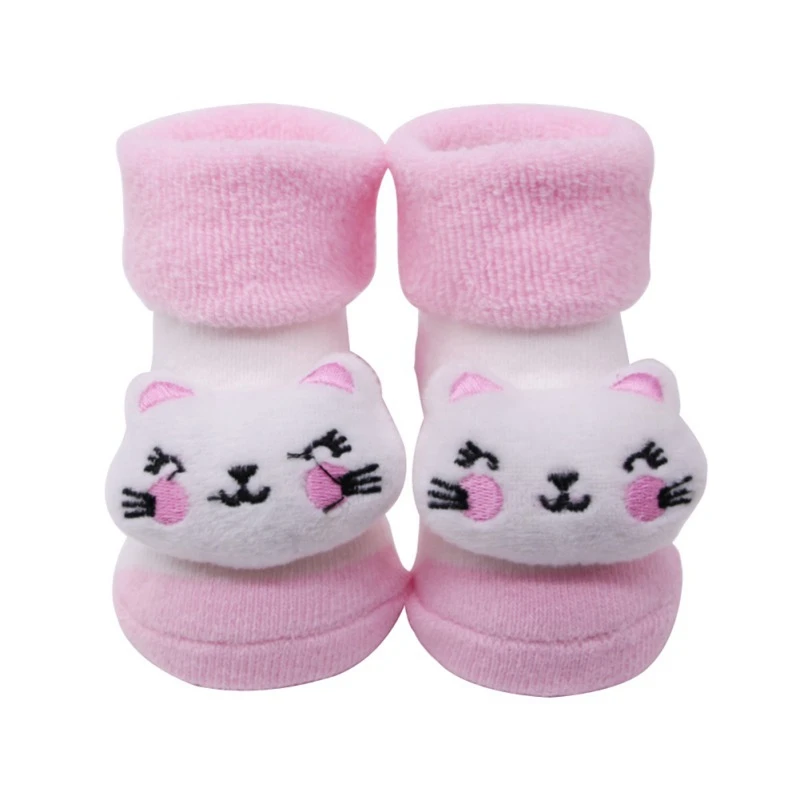 Baby Ponožky Chlapci Dievčatá Kojenecká Jar Bavlna Cartoon Teplé Proti Sklzu Poschodí Nohu Dieťa Nosiť 2