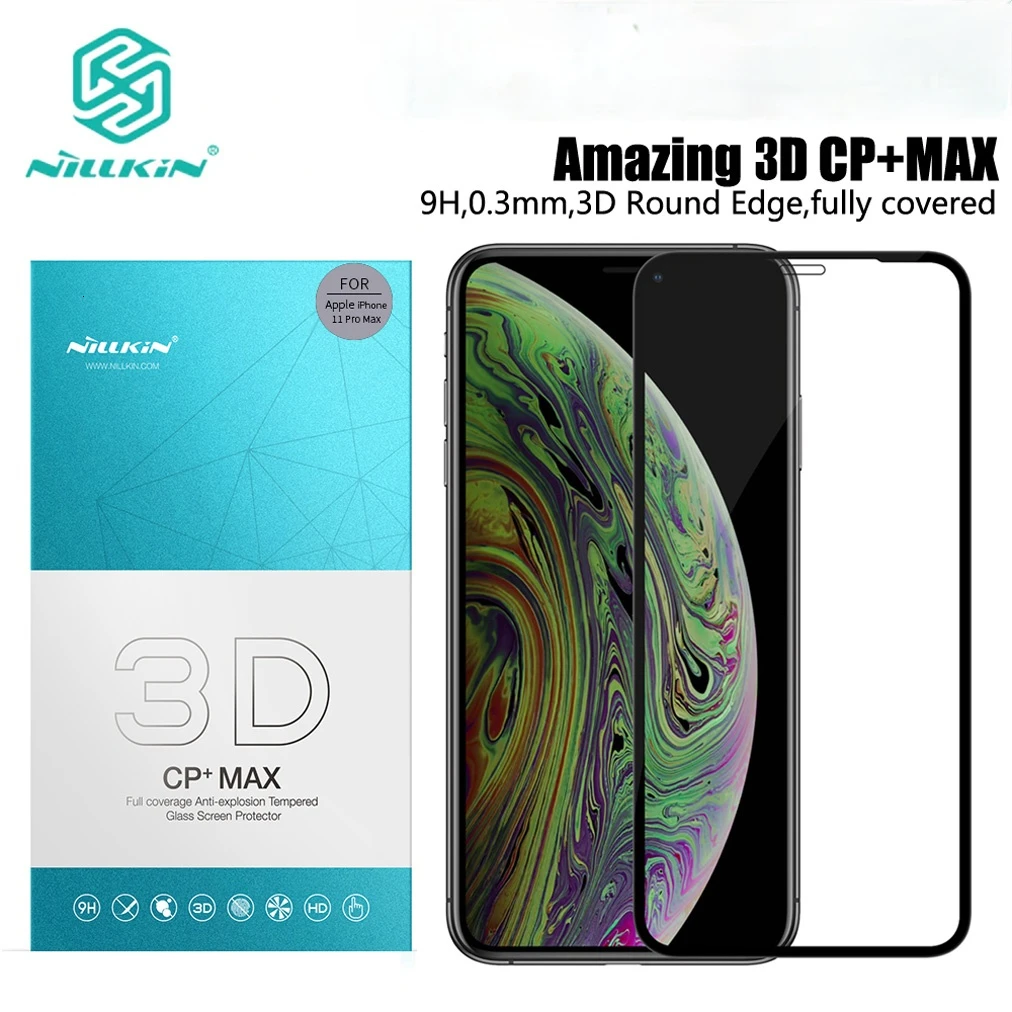 NILLKIN Proti Oslneniu pre iPhone 11 Pro Max Screen Protector H/H+Pro/CP/XD/3D Ochranné na iPhone X XR XS Max Tvrdeného Skla Film 3