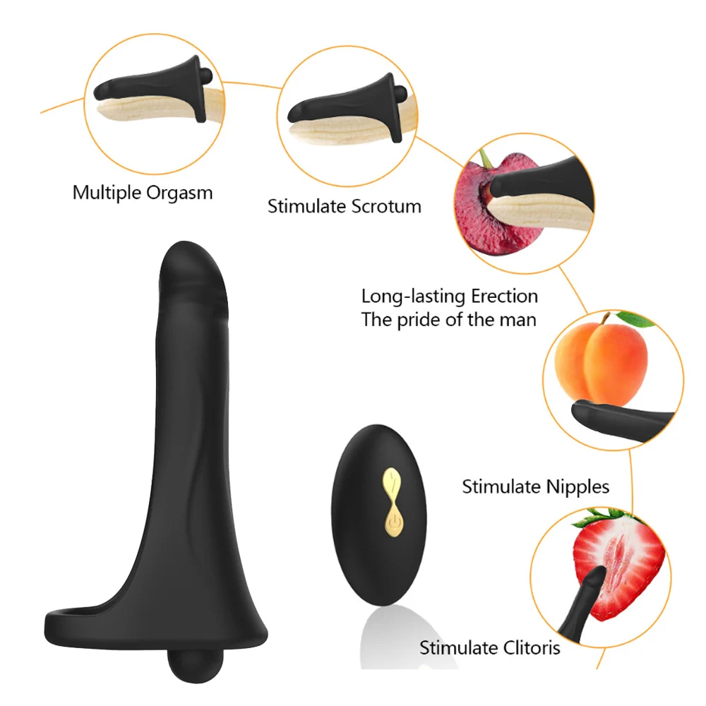 Diaľkové Ovládanie Popruh Na Penis S Vibrátorom Double Penetrácia Sexuálne Hračky Pre Páry Penis Vibračný Krúžok Na Penis Erekcie Pošvy Plug 1