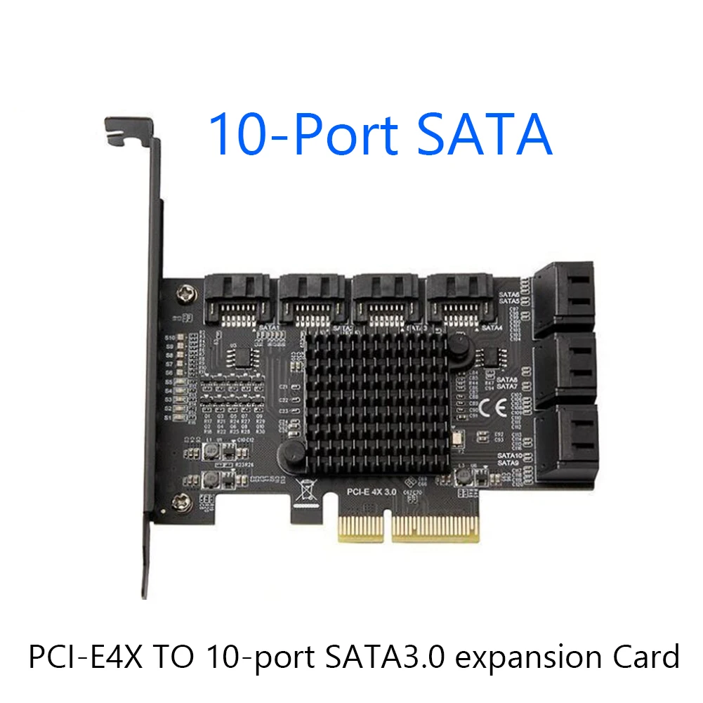 SATA PCI-E Adaptér 4/6/10 Porty PCI Express X4, X8, X16, Aby 6Gbps SATA 3.0 Hodnotiť Stúpačky Rozširujúca Karta SATA III PCIE X4 Radič 2