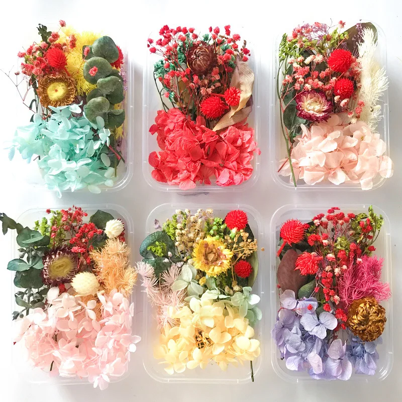 1box Farebné Sušené kvety hlavu Rastlín pre Epoxidové Živice Prívesok Náhrdelník Šperky Sviečka Robiť Plavidlá DIY Nechtov umenie Príslušenstvo 2